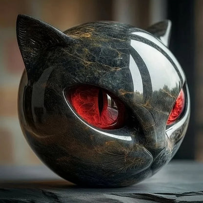 Zwarte Kattenkop met Hypnotiserende Ogen