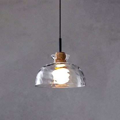 Noordse Helder Geribbeld Glas Schaduw 1-Licht Hanglamp