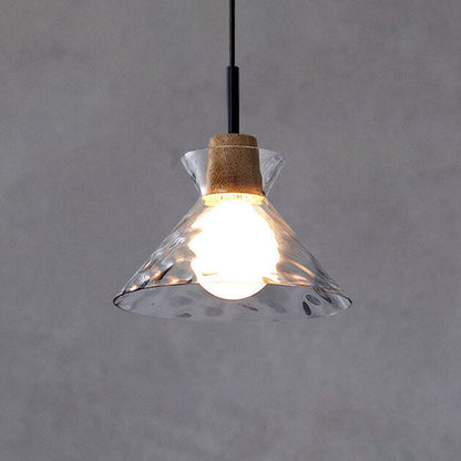 Noordse Helder Geribbeld Glas Schaduw 1-Licht Hanglamp