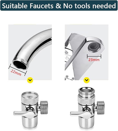 3 in 1 Flexibele Handdoucheset met Stopknop