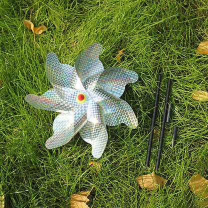 Maxbell Whirl Reflective Pinwheel Wind Spinner Sprankelend Zilver voor Boerderij Tuin Achtertuin