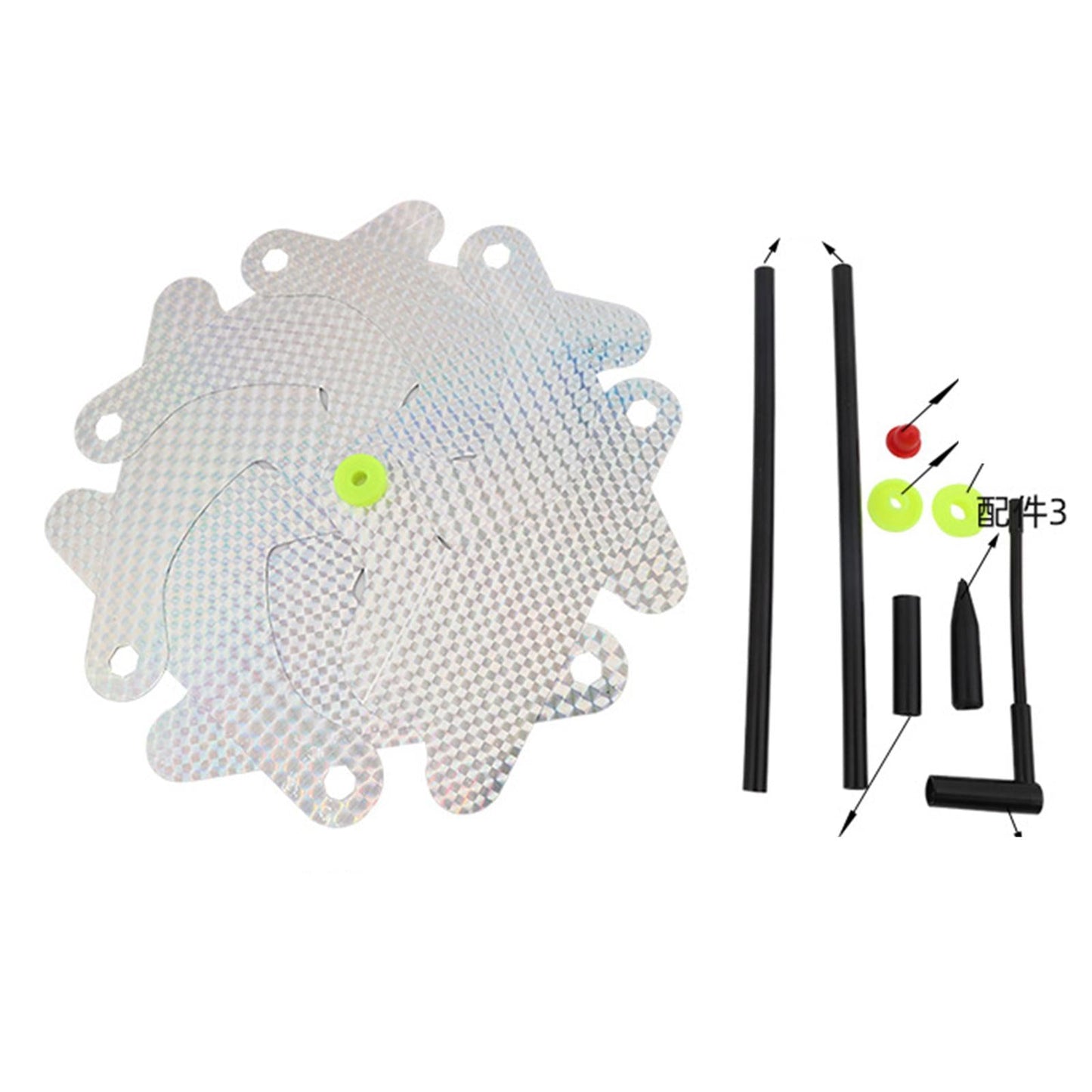 Maxbell Whirl Reflective Pinwheel Wind Spinner Sprankelend Zilver voor Boerderij Tuin Achtertuin
