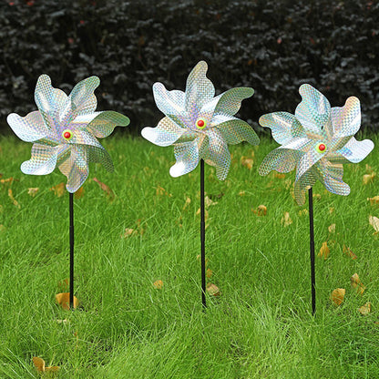 Maxbell Whirl Reflective Pinwheel Wind Spinner Sprankelend Zilver voor Boerderij Tuin Achtertuin