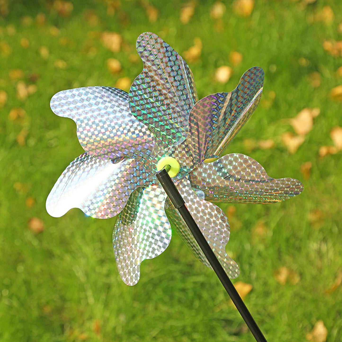 Maxbell Whirl Reflective Pinwheel Wind Spinner Sprankelend Zilver voor Boerderij Tuin Achtertuin