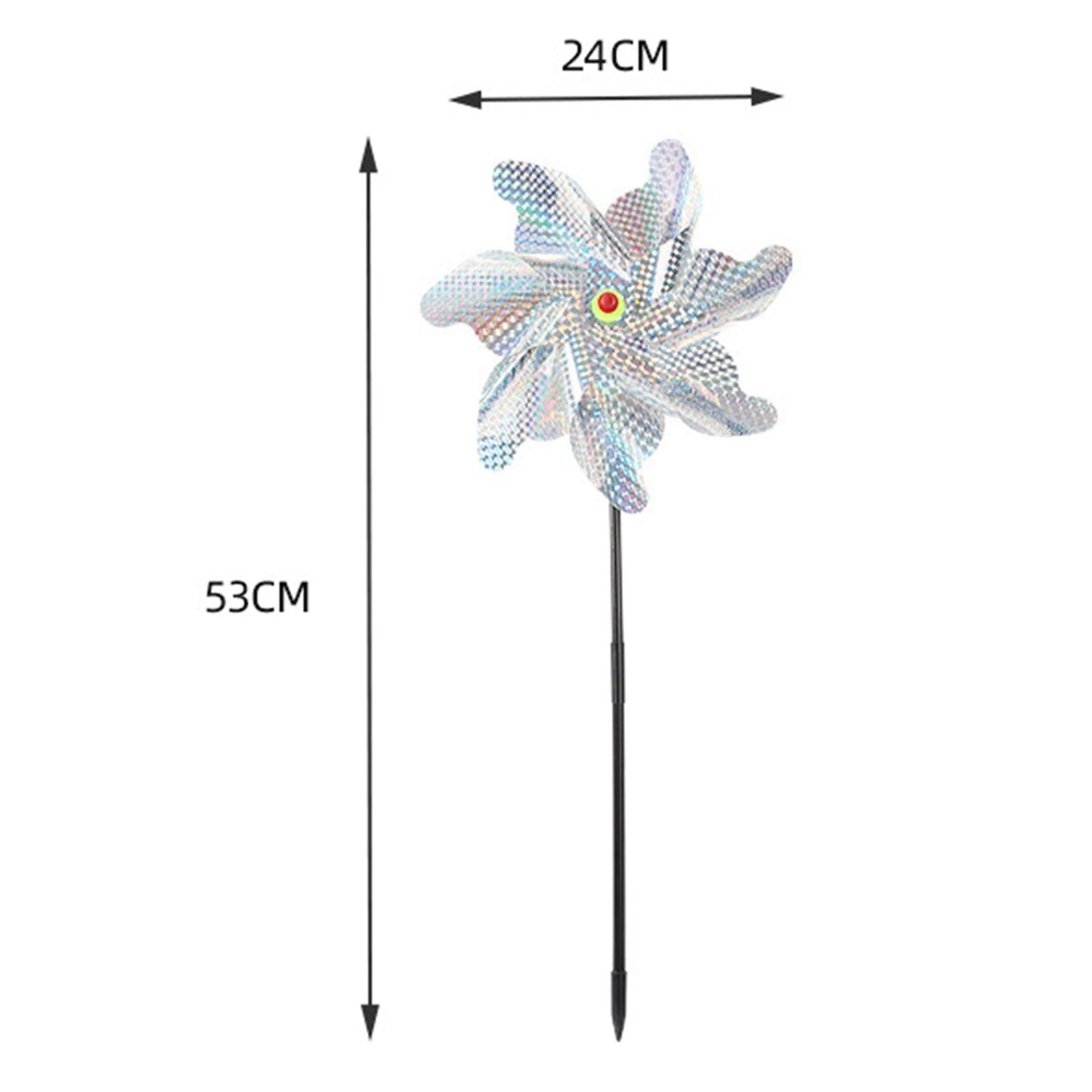 Maxbell Whirl Reflective Pinwheel Wind Spinner Sprankelend Zilver voor Boerderij Tuin Achtertuin