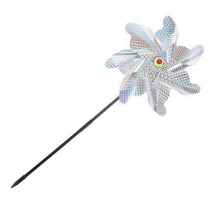 Maxbell Whirl Reflective Pinwheel Wind Spinner Sprankelend Zilver voor Boerderij Tuin Achtertuin