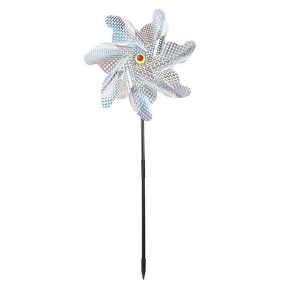 Maxbell Whirl Reflective Pinwheel Wind Spinner Sprankelend Zilver voor Boerderij Tuin Achtertuin