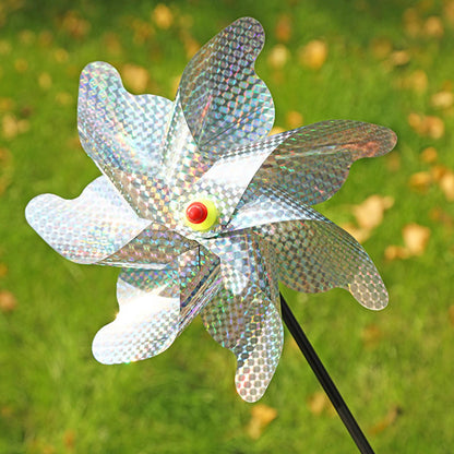 Maxbell Whirl Reflective Pinwheel Wind Spinner Sprankelend Zilver voor Boerderij Tuin Achtertuin