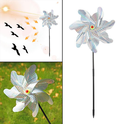 Maxbell Whirl Reflective Pinwheel Wind Spinner Sprankelend Zilver voor Boerderij Tuin Achtertuin
