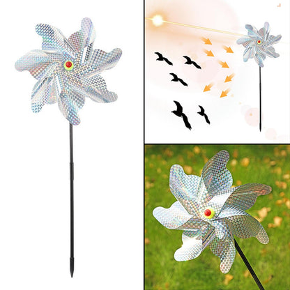 Maxbell Whirl Reflective Pinwheel Wind Spinner Sprankelend Zilver voor Boerderij Tuin Achtertuin