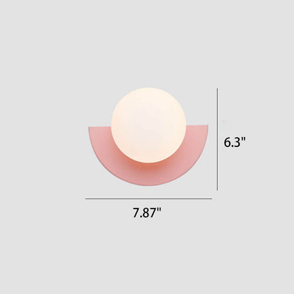 Moderne Minimalistische Glazen Sferische Kleurrijke Halve Cirkel Ontwerp 1-Lichts Wandlamp