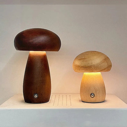 Houten Paddenstoel Lamp