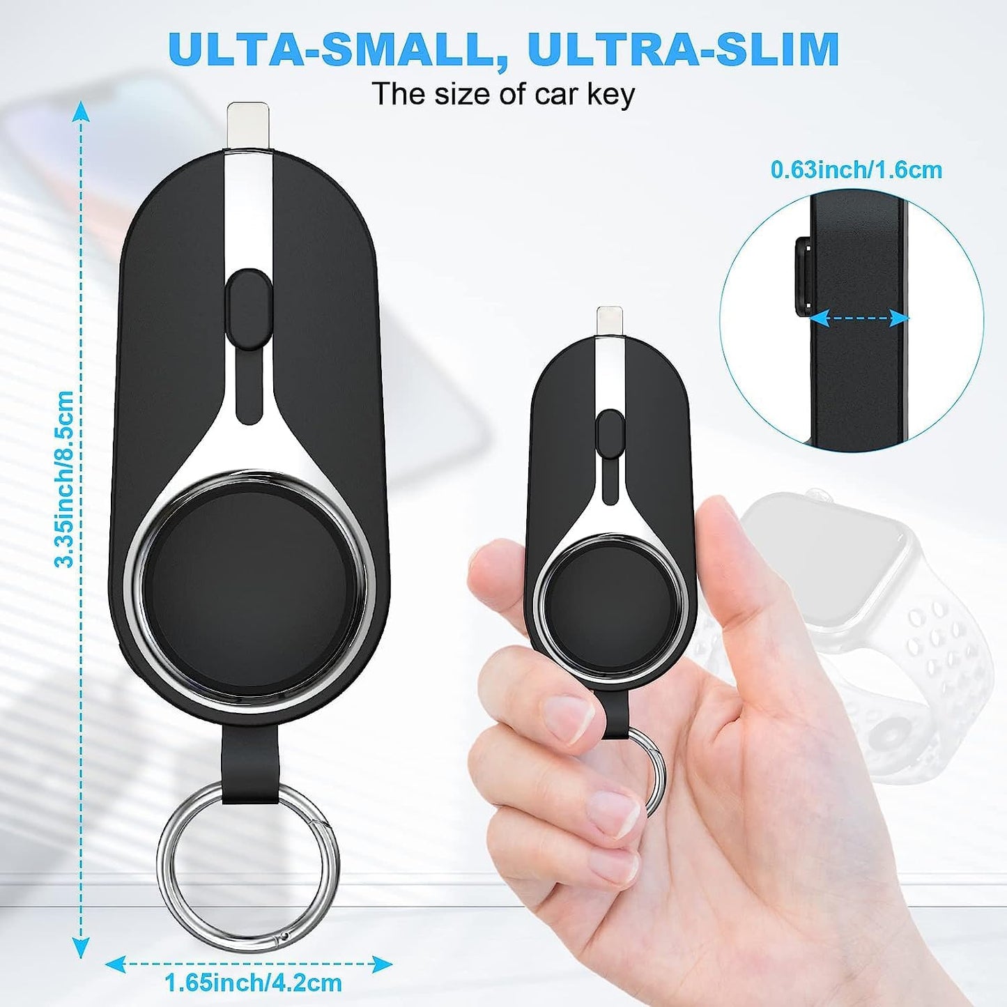 Compacte draadloze oplaadclip - Handige & draagbare stroomvoorziening