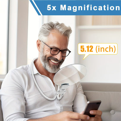 Handsfree Vergrootglas met Neopreen Strap - 5X Vergroting voor Lezen