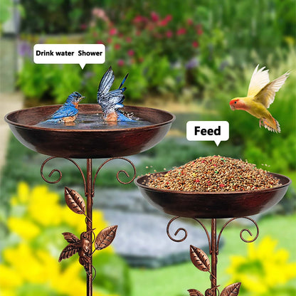 Vogelbad op voet, roestbestendig bad voor de tuin, stevige constructie