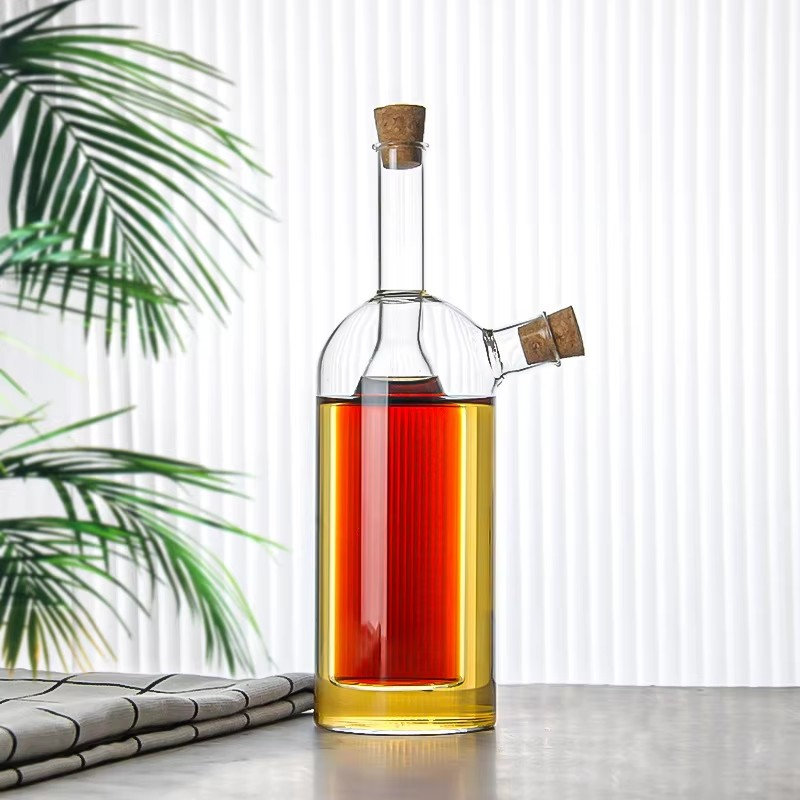 Druppelvrije Olie- en Azijndispenser Met Kurkstoppen