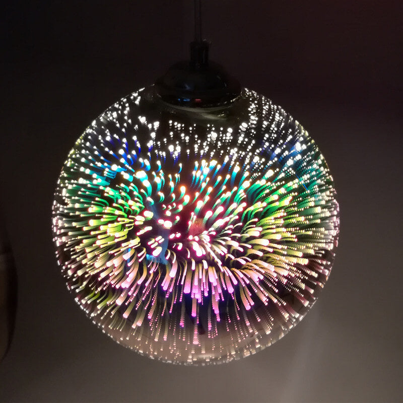 Moderne Creatieve 3D Kleurrijke Vuurwerk Glas 1-Licht Kooi Hanglamp