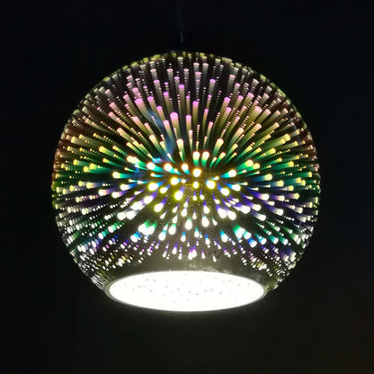 Moderne Creatieve 3D Kleurrijke Vuurwerk Glas 1-Licht Kooi Hanglamp