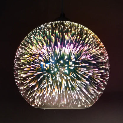 Moderne Creatieve 3D Kleurrijke Vuurwerk Glas 1-Licht Kooi Hanglamp