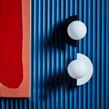 Moderne Minimalistische Glazen Sferische Kleurrijke Halve Cirkel Ontwerp 1-Lichts Wandlamp