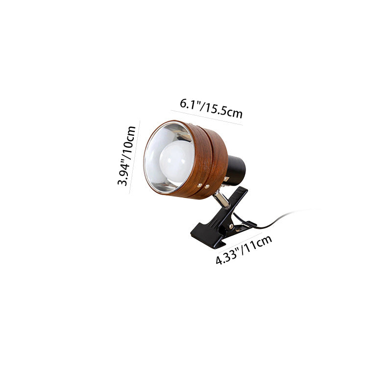 Traditionele Japanse Ronde Clip Houten IJzeren Acryl 1-Licht Tafel Lamp Voor Slaapkamer