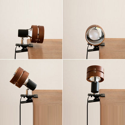 Traditionele Japanse Ronde Clip Houten IJzeren Acryl 1-Licht Tafel Lamp Voor Slaapkamer