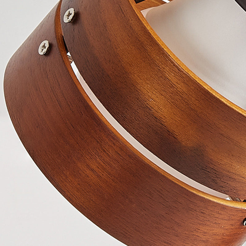 Traditionele Japanse Ronde Clip Houten IJzeren Acryl 1-Licht Tafel Lamp Voor Slaapkamer