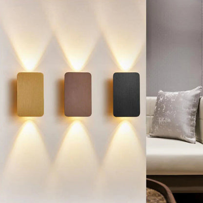 Noordse Minimalistische Aluminium Rechthoekige Platte Paneel 2-Lichts LED Wandlamp