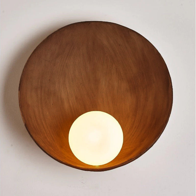 Moderne Minimalistische Ronde IJzeren Hars 1-Licht Wandlamp