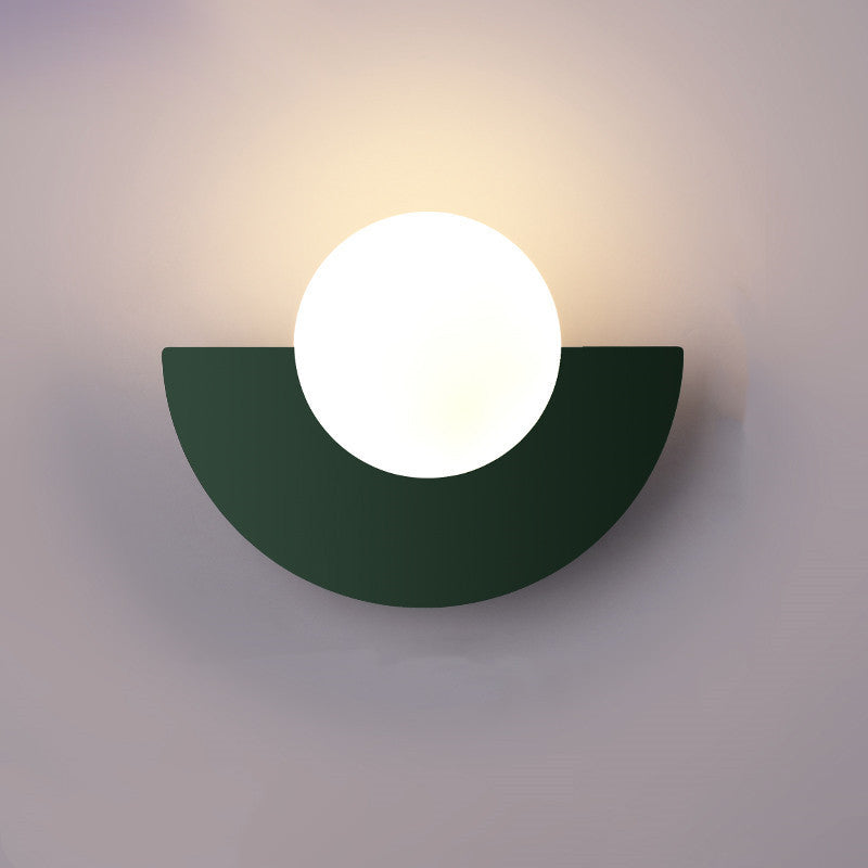 Moderne Minimalistische Glazen Sferische Kleurrijke Halve Cirkel Ontwerp 1-Lichts Wandlamp