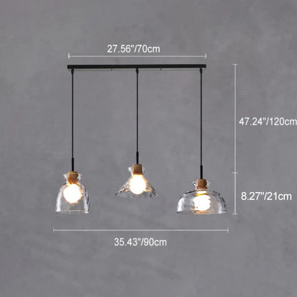 Noordse Helder Geribbeld Glas Schaduw 1-Licht Hanglamp