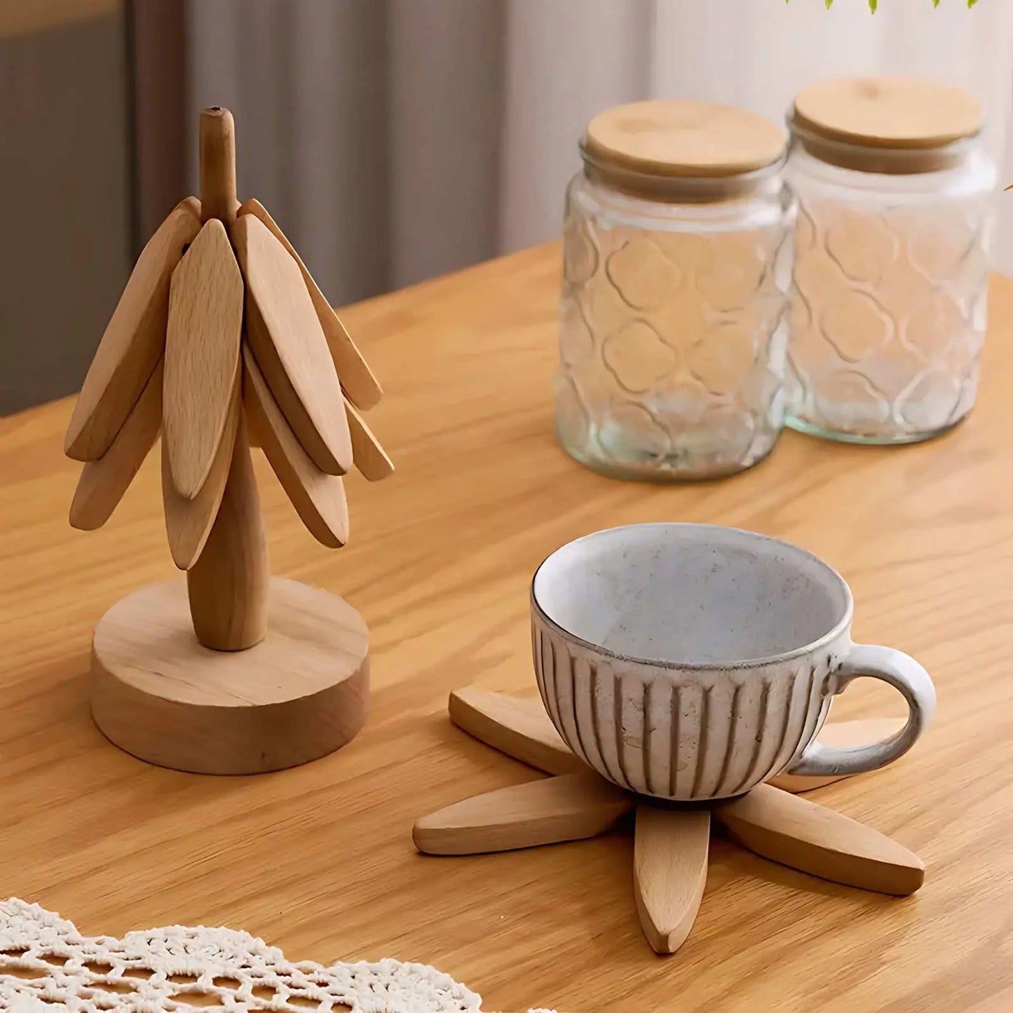 Houten Boom Onderzetter Set