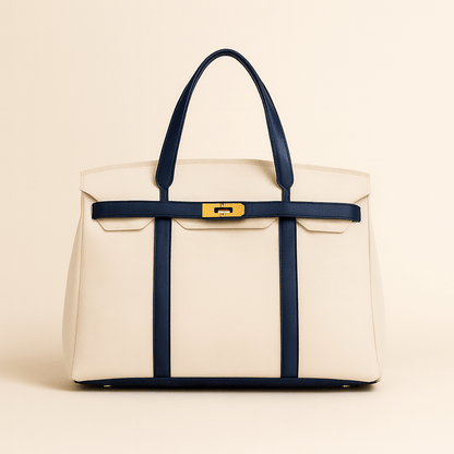 Premium canvas shopper met versterkte stalen details