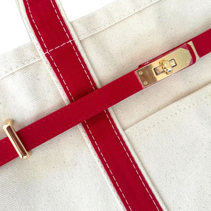 Premium canvas shopper met versterkte stalen details