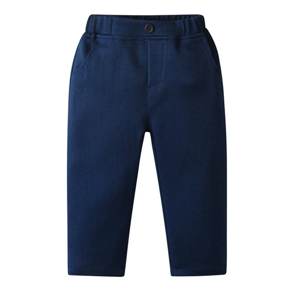 Chic Jongenspak 3-delig – Blauw Overhemd, Gilet en Broek met Strikje