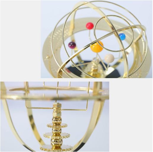 Model Handcrafted Mechanical Brass Solar System Replica