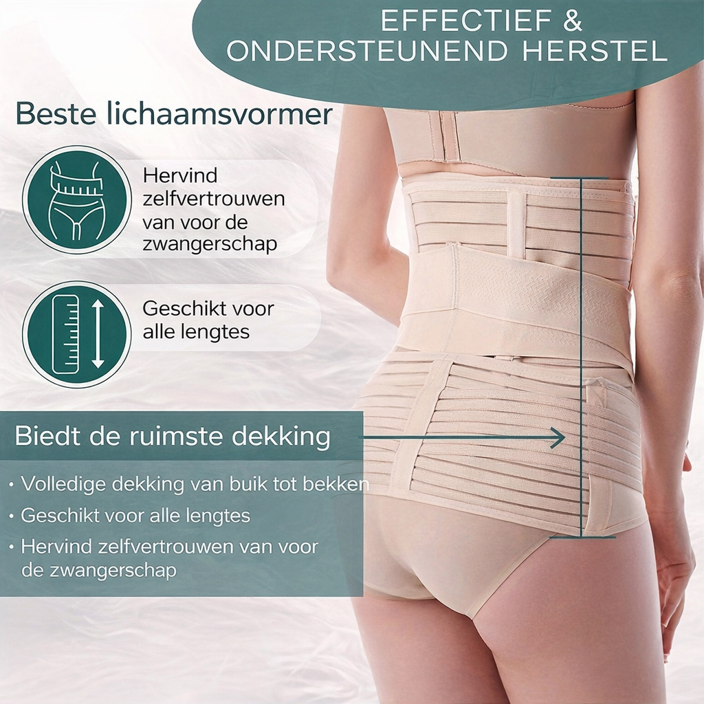 3-in-1 Postpartum Buikband – Comfortabele en Verstelbare Ondersteuning voor Herstel na de Bevalling