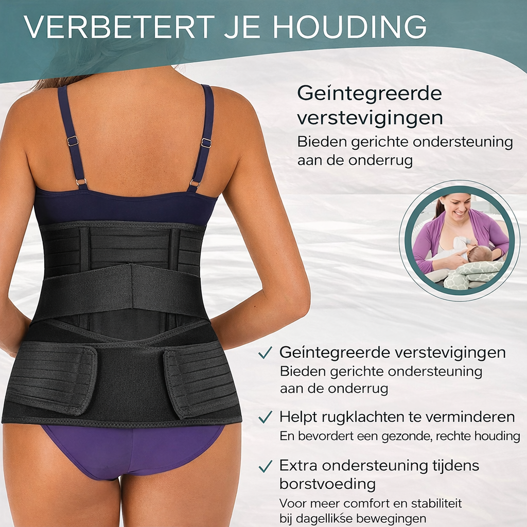 3-in-1 Postpartum Buikband – Comfortabele en Verstelbare Ondersteuning voor Herstel na de Bevalling