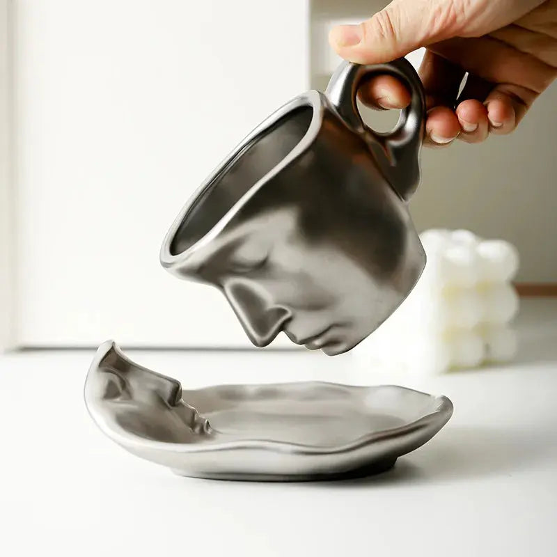 Keramische Kuss Koffiekop en Schotel Set