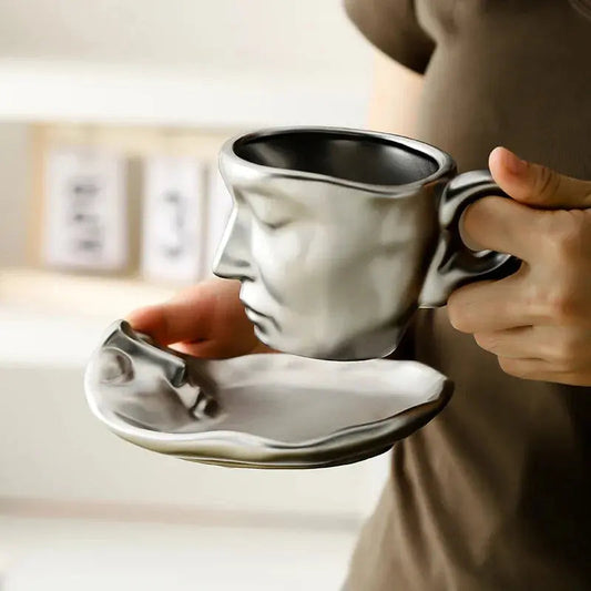 Keramische Kuss Koffiekop en Schotel Set