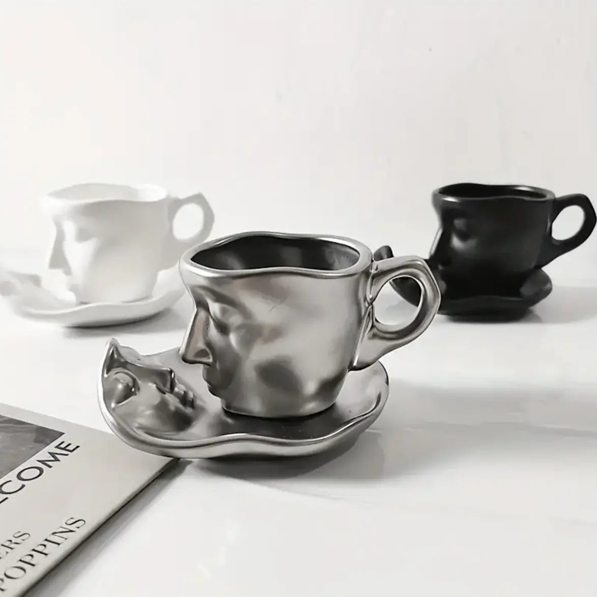 Keramische Kuss Koffiekop en Schotel Set