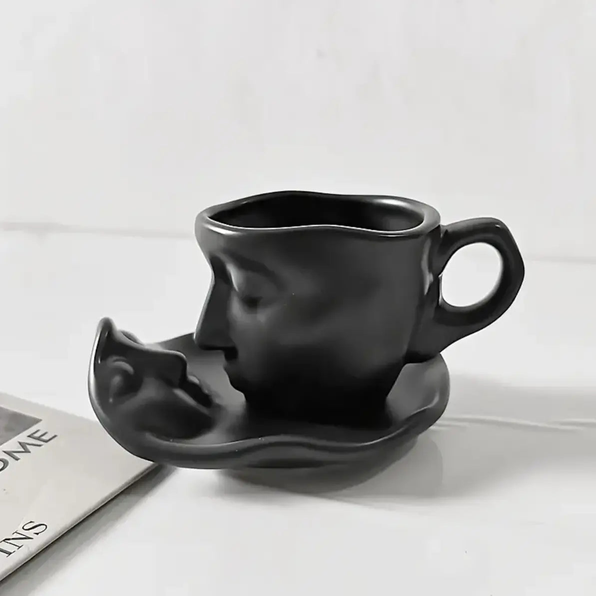 Keramische Kuss Koffiekop en Schotel Set