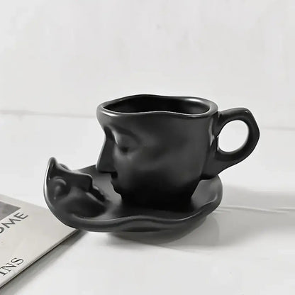 Keramische Kuss Koffiekop en Schotel Set