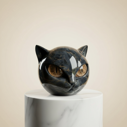 Zwarte Kattenkop met Hypnotiserende Ogen