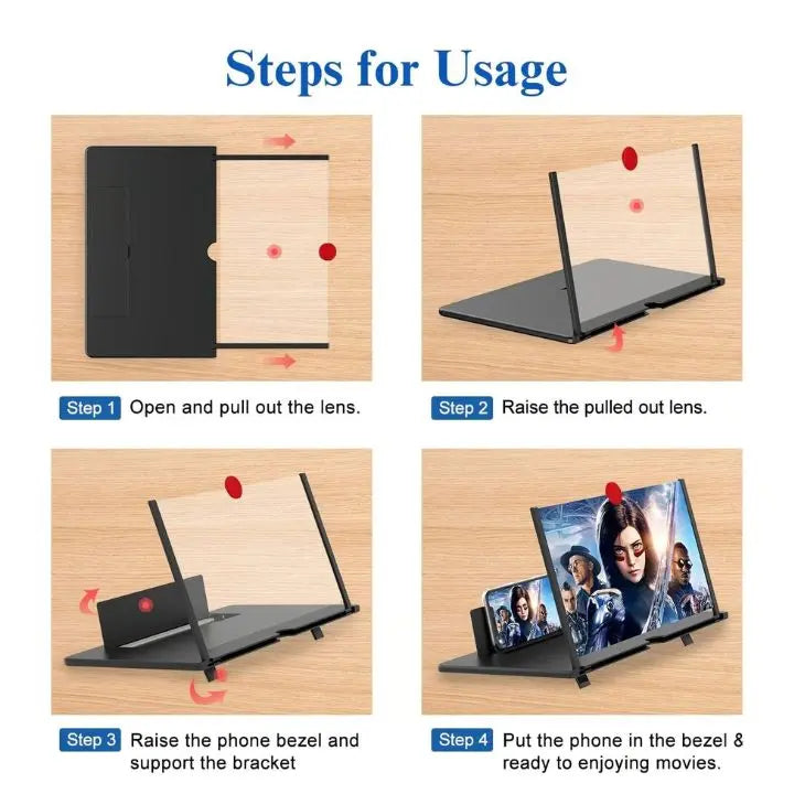Opvouwbare Telefoon Scherm Vergrootglas – HD voor Video's