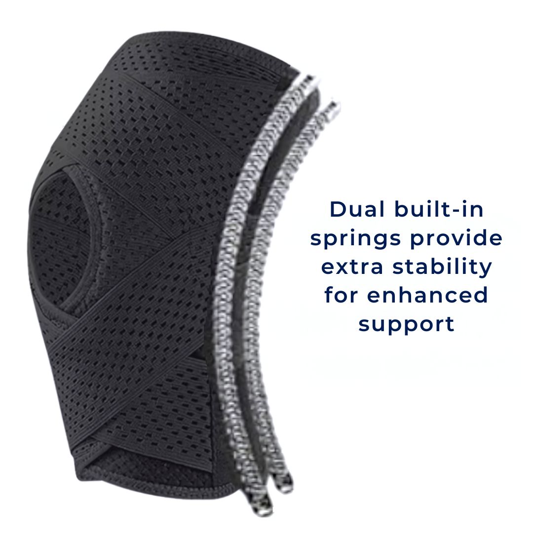 Flexible Kniebeschermers | met Ondersteunende Compressieveren en Spanningsriem - voor Stabiliteit - Pijnverlichting