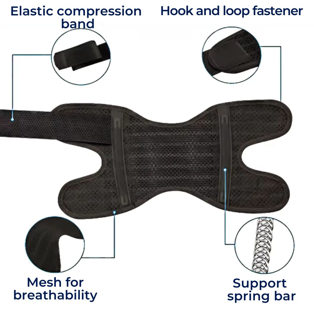 Flexible Kniebeschermers | met Ondersteunende Compressieveren en Spanningsriem - voor Stabiliteit - Pijnverlichting