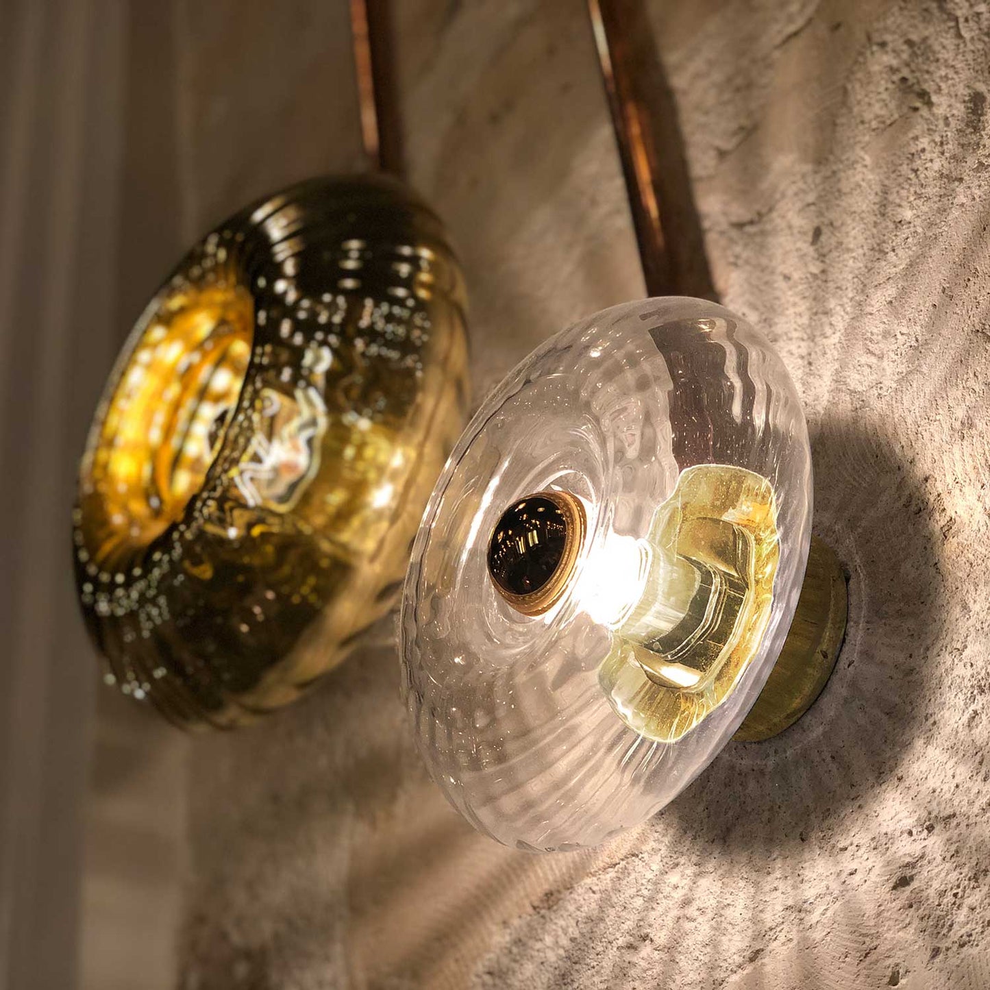 Grace - Wandlamp van gekleurd glas in art deco design