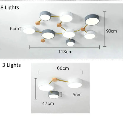 Scandinavisch Minimalistische Massief Houten IJzeren LED Plafondverlichting