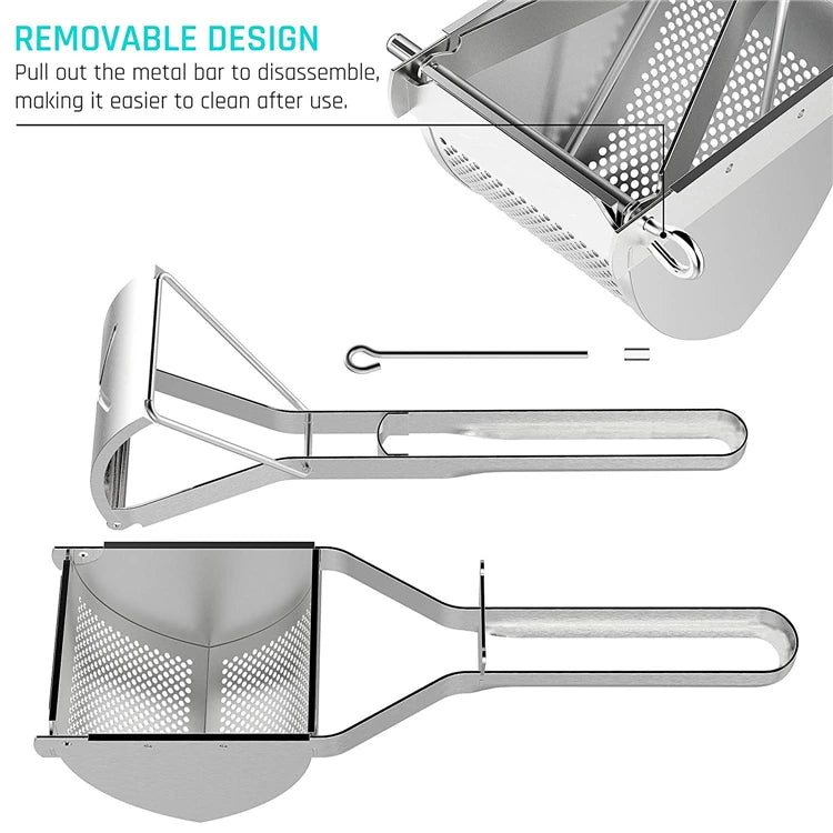 Aardappelpers & Pureestamper Heavy Duty, Ergonomische Greep
